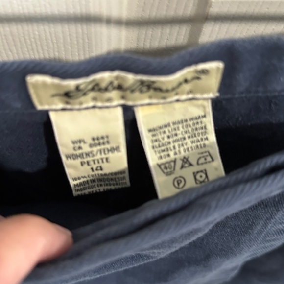 Eddie Bauer Wrap Around Skirt Blue Size 14p Petite - Picture 3 of 3